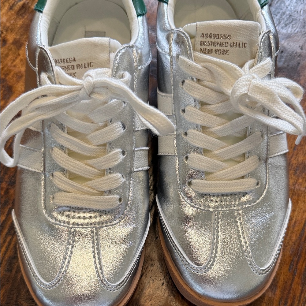 Steve Madden Silver and Green Sneakers